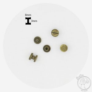 8mm x 3mm Chicago Screws - Antique Brass