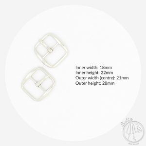 20mm Alloy Buckle - Silver - dimensions