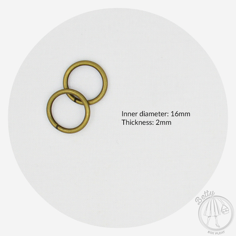 16ORB-1 16mm O Ring - Antique Brass - dimensions