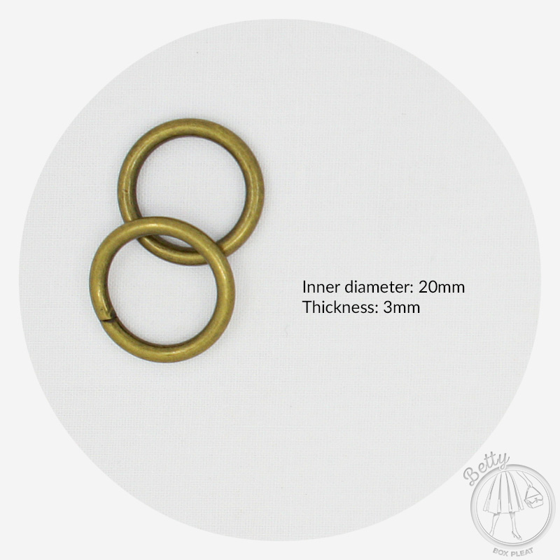 20ORB-1 20mm O Ring - Antique Brass - dimensions