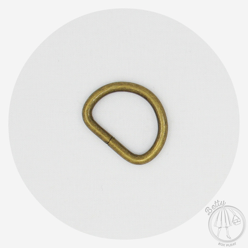 25DRB 25mm D Ring - Antique Brass