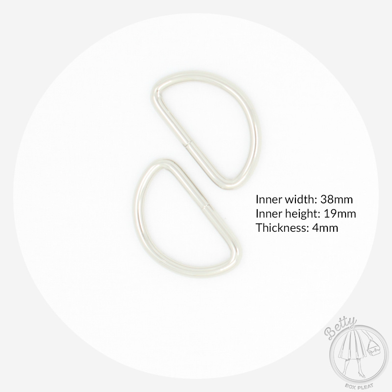 38DRS-1 38mm D Ring - Silver - dimensions